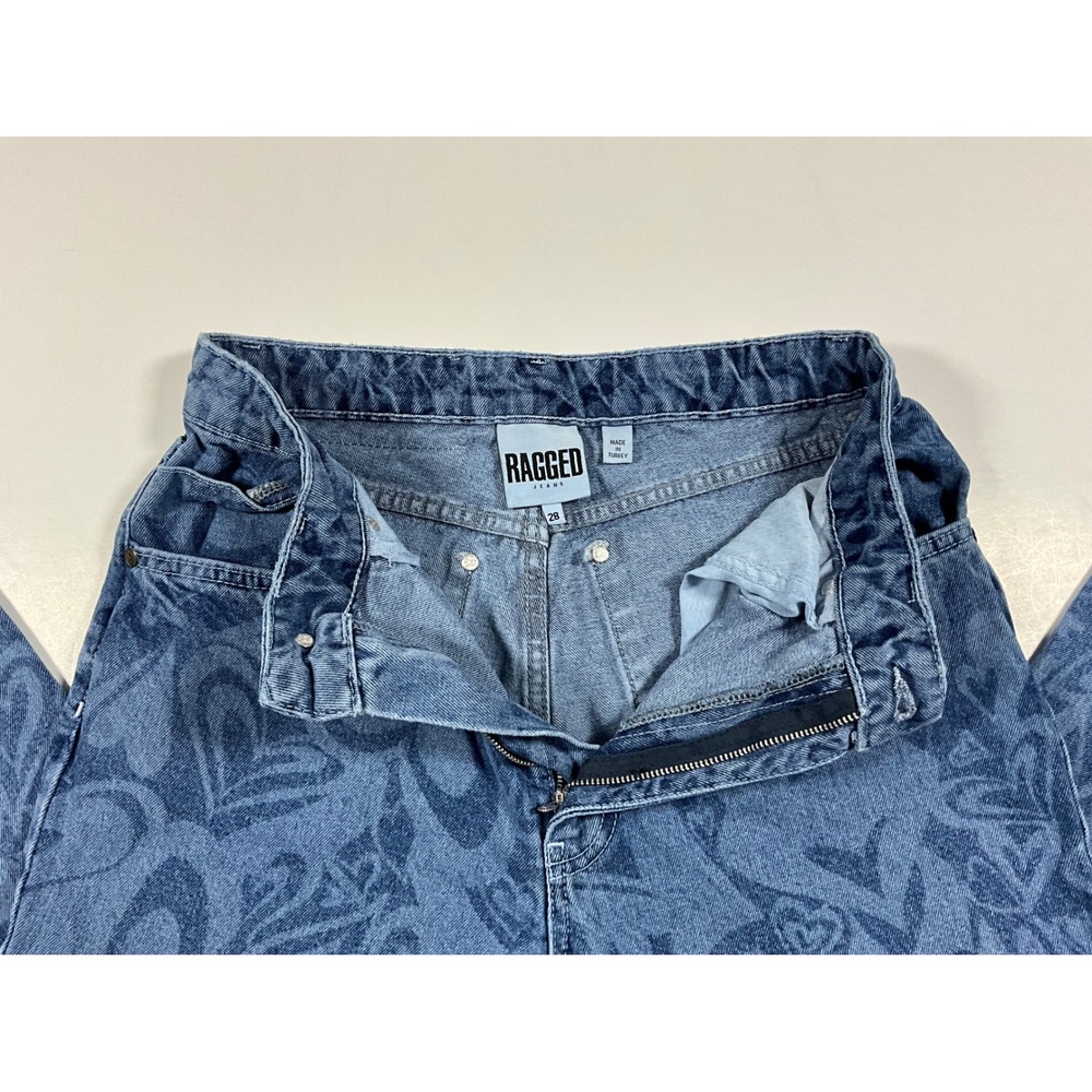 The Ragged Priest Crush Jeans High Waisted Straight Leg Womens 28 Wavy Heart - Picture 16 of 16